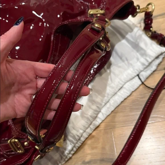 Vintage Coach Madison Burgundy Patent Leather Satchel